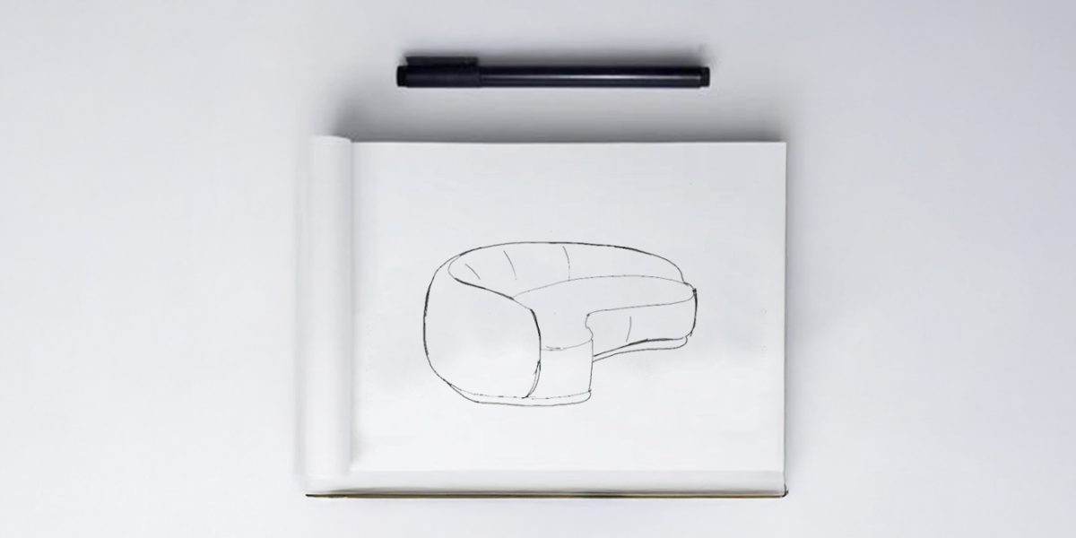 custom made sketch of couch