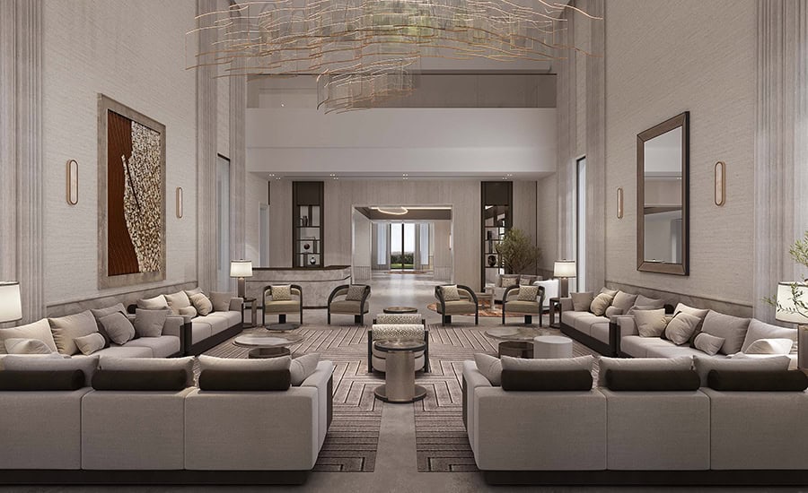 High-end Emirates Hills residence overlooking the golf course with sophisticated luxury interiors