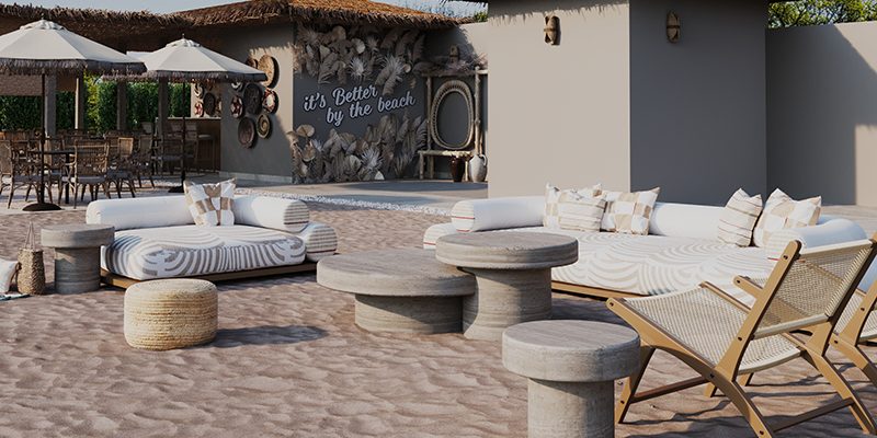 Beach lounge Qatar: A boho-inspired oasis with South American charm